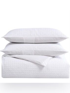 Tommy Bahama 100% Cotton White Basketweave Comforter and Sham Set